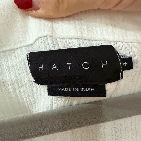 Hatch Maternity Dress Carolina Midi Gauze Cotton in White - Picture 9 of 13